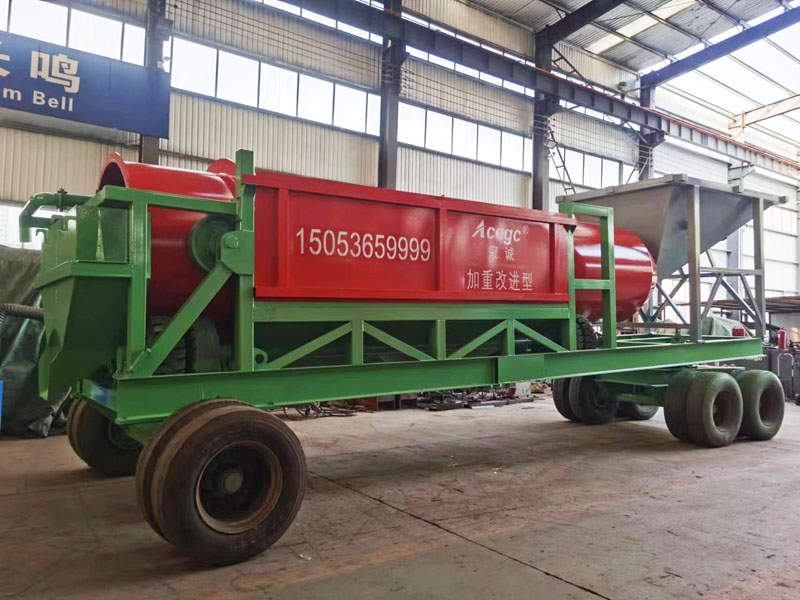 後溜槽排料滾筒篩移動洗砂機